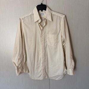 Vintage Men's Beige Casual Button-Down Shirt